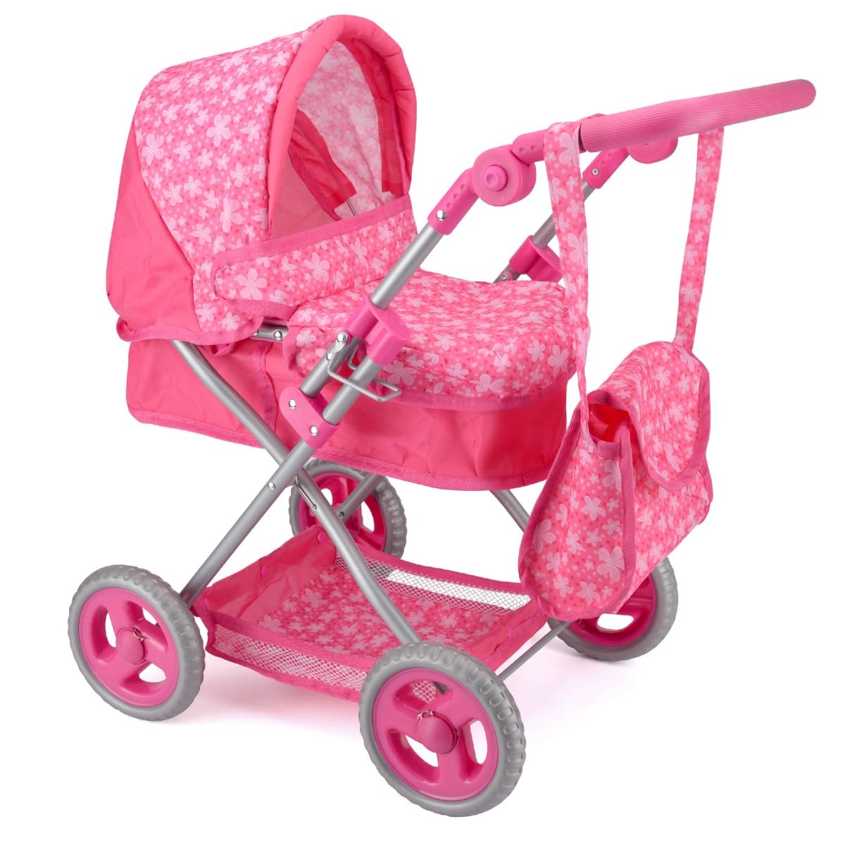 Toyrific Snuggles Deluxe Dolls Pram | Premium Dolls Stroller, Toy Pram Pushchair for Kids Girls
