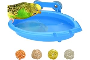 Mygeromon Bird Bath for Cage-Small Tub Bowl for Hang Inside Cage Birdbath Shower for Parrot/Parakeets/Cockatiels/Canary/Budgerigar (Blue)