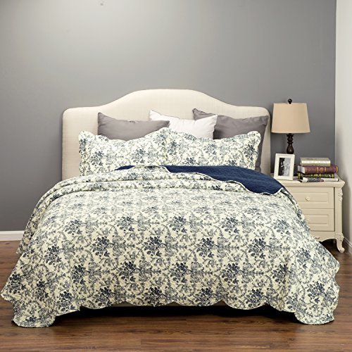 Flowers Quilt Coverlet Set King Size(106\