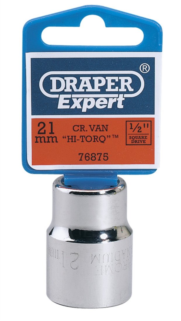 Draper Expert 76875 21 mm 1/2-Inch Square Drive Hi-Torq 12-Point Socket