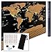 Scratch Off World Map Wall Poster to Mark and Track Your Travel for Travelers - Comes with Stickers and Scratcher