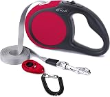 CFMOUR Retractable Dog Lead 5m 20kg Red Heavy-Duty Extendable Leash