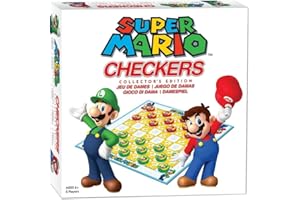 USAOPOLY Super Mario Checkers Collector's Edition | Featuring Mario & Luigi | Collectible Checkers | Perfect for Mario Fans
