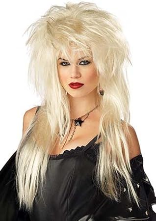 Qubeat Wig Women Long Blonde Frayed Bangs Backcombed Mullet