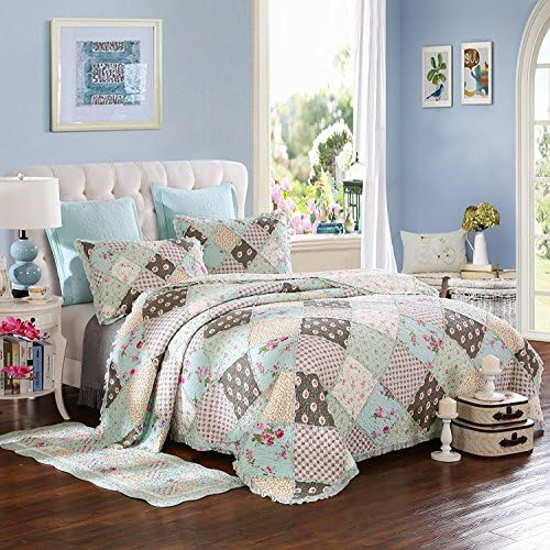 Dodou European Style Quilt Boho Bedding Set Summer Comforter Queen Size Air Conditioning Quilt Blanket 3pcs