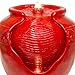 Best Choice Products Glazed Indoor Outdoor Polyresin Moroccan Style Jar Fountain with LED Light and Ribbed Water Bed, Red