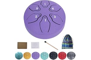 Rain Drum for Outside Garden,2025 Upgrade Steel Tongue Drum Rain Chime Waterproof,6 Notes Steel Tongue Drum Rain Chime with B