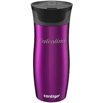 CONTIGO Thermobecher West Loop 2.0 Raspberry 470 ml mit persönlicher Rund-Gravur gelasert automatischer Autoseal-Verschluss a