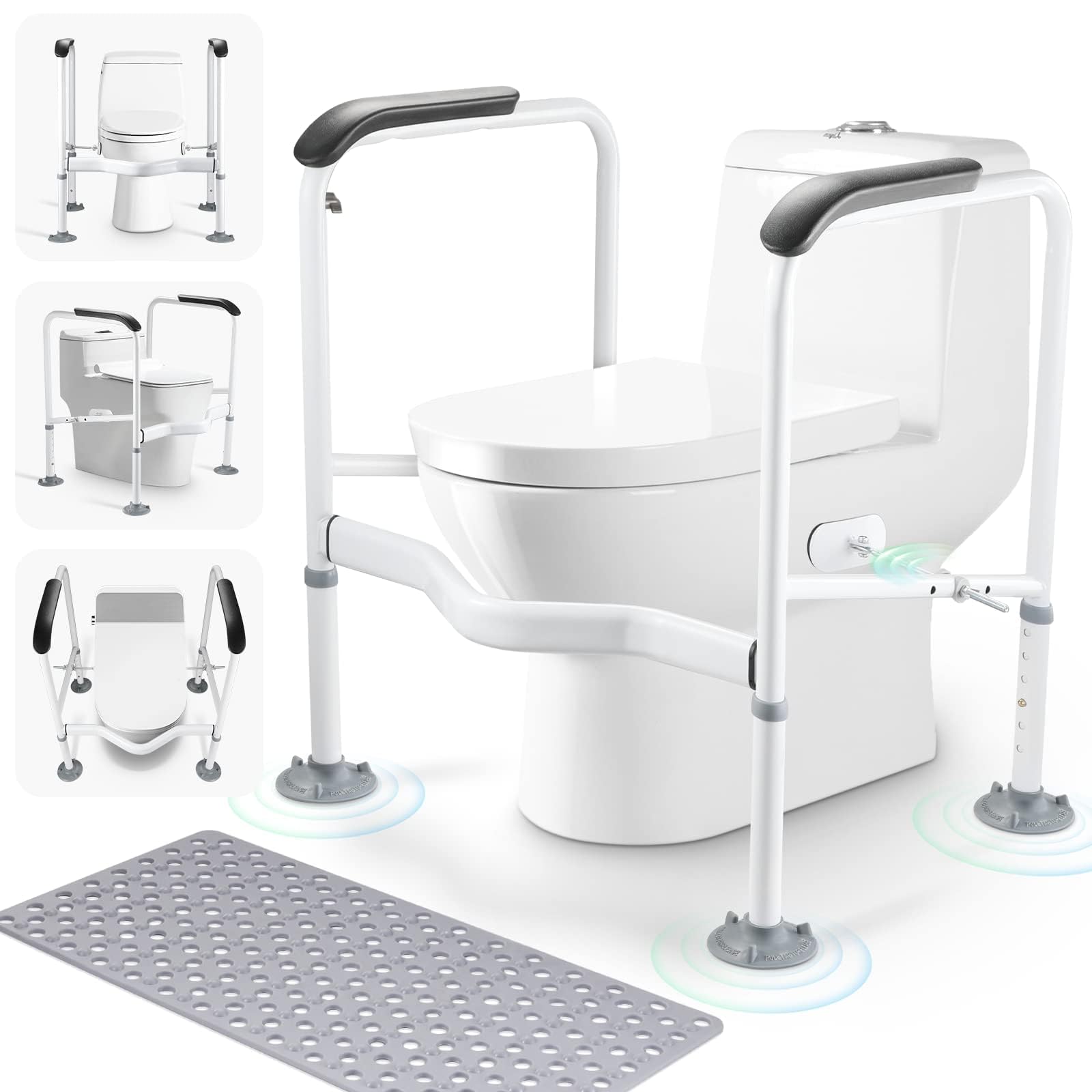 Hybodies Toilet Safety Rails for Elderly, Heavy Duty Toilet Safety Frame with Handles ...