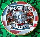 9/11 New York FDNY Fire Department Never Forgotten Colorized Challenge Art Coin
