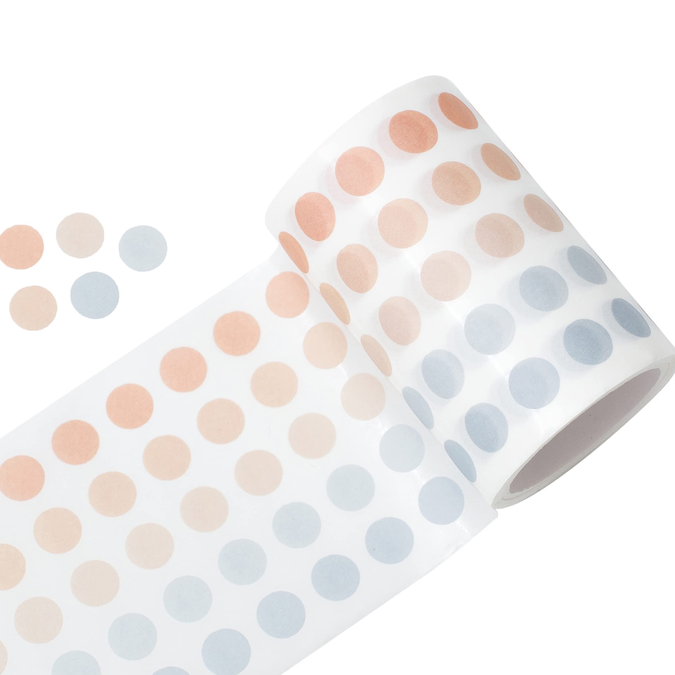 YUBBAEX Morandi 5/16" Dot Washi Tape Round Stickers 1250 Dots Stickers for Bullet Journal Planner Scrapbooking 2 3/8" x 10‘ (Mango Cream)