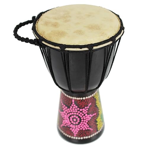 15cm Djembe Drum with Hand Painted Design West African Bongo Drum
