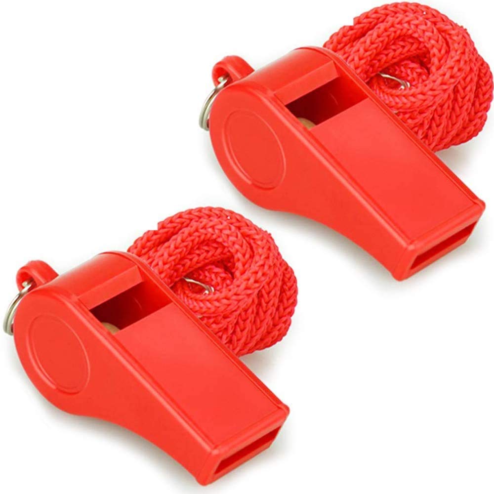 Photo 1 of Whistle, Red Emergency Whistle with Lanyard, 2PCS Super Loud Plastic Whistles Perfect for Self-Defense, Lifeguard and Emergencies