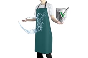 Vammcht Waterproof Apron with Comfortable Adjustable Bib Rubber Vinyl Dishwasher Heavy Duty Apron for Men Women Dishwashing