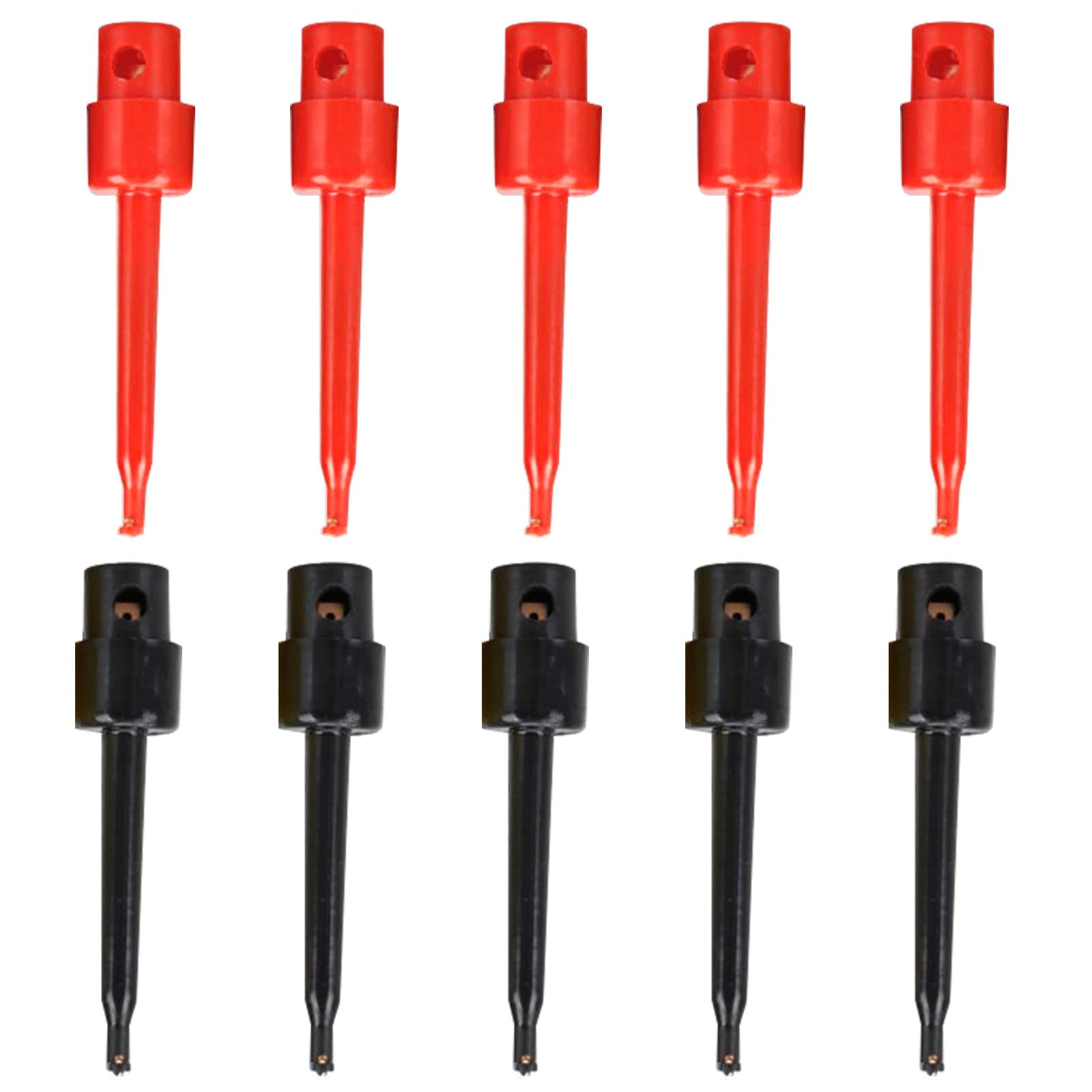 Test Hook,Tester Grabber,Test Probe Hook,Probe Spring Clip 10pc Test Clip Cable Welding Test Clip For Multimeter Electronic Test Pcb Smd Ic(Red Black)58mm