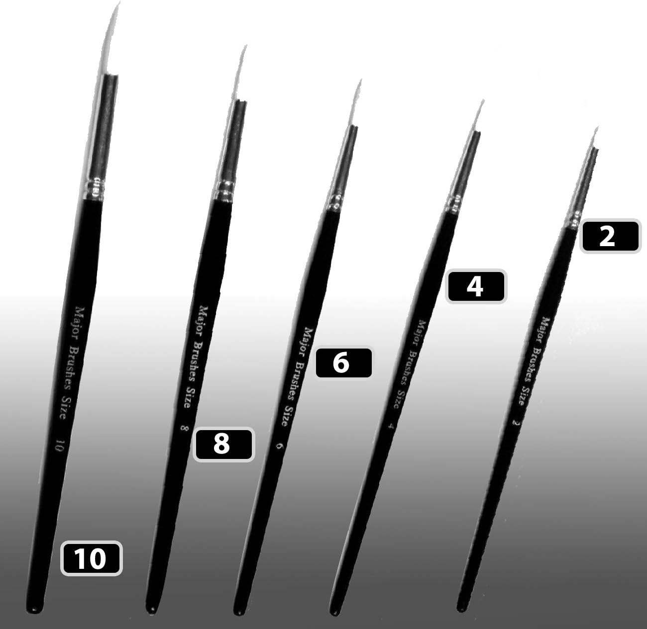 3 Ace Crafts (Sizes 2,4,6,8,10) Detail Professional Fine Sable Synthetic Watercolour brush (5 Brushes)Round Pointed Hair Fine paint detail Brushes - Image 3