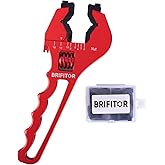 BRIFITOR Non Marring AN Fittings Wrench Adjustable Aluminum AN Wrench For 3AN-16AN Hose End Fittings With Replaceable Hex Type & Flat Type Jaw Protectors, Red.