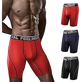 Natural Feelings Mens Underwear Boxer Briefs Long Leg 9 Inch Performance Boxer Briefs for Men