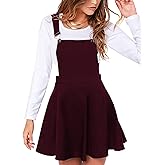 YOINS Overall Pinafore Dresses for Women Adjustable Straps Pleated Mini Cute Suspender Skirts Pinafore Dress