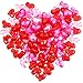 Bememo 122 Pcs Valentine's Day Acrylic Hearts Red Acrylic Hearts 3D Heart Shaped Rhinestones for Table Scatter Decoration Vase Filler Valentine's Day Supplies