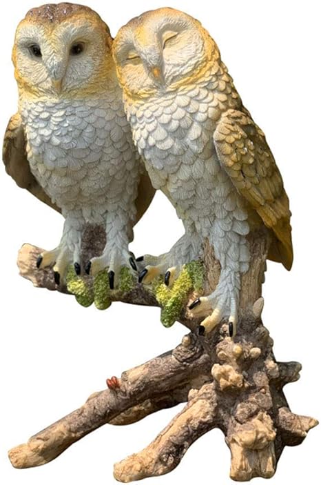 Amazon 庭の装飾 フクロウの彫刻の像庭の鳥かわいい動物モデル創造的な屋外造園塗装樹脂ギフト装飾 置物 オブジェ オンライン通販