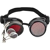 Lelinta Vintage Steampunk Goggles with Adjustable Straps,Detachable Lenses, Ideal for Cosplay, Costume Parties