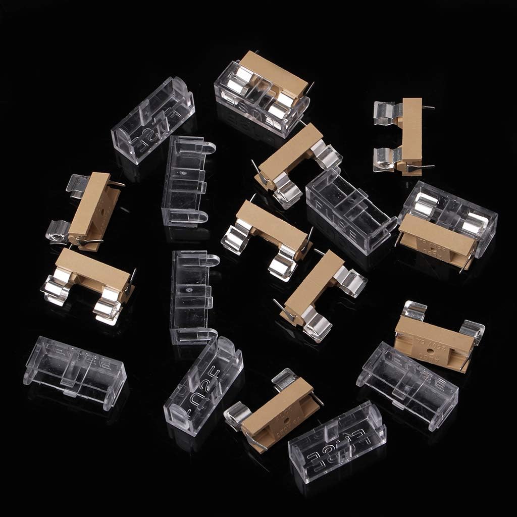 SADORA 10 Pcs Glass Fuse Holder with Transparent Cover Fuse Blocks