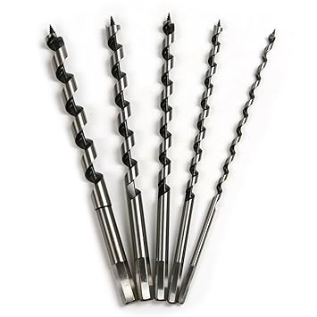 Generic 6,8,10,12,14mm Deluxe Auger Drill Bit set Set Long Ship wood hole cutter drill bits set woodworking tool, 240mm ,5-Piece