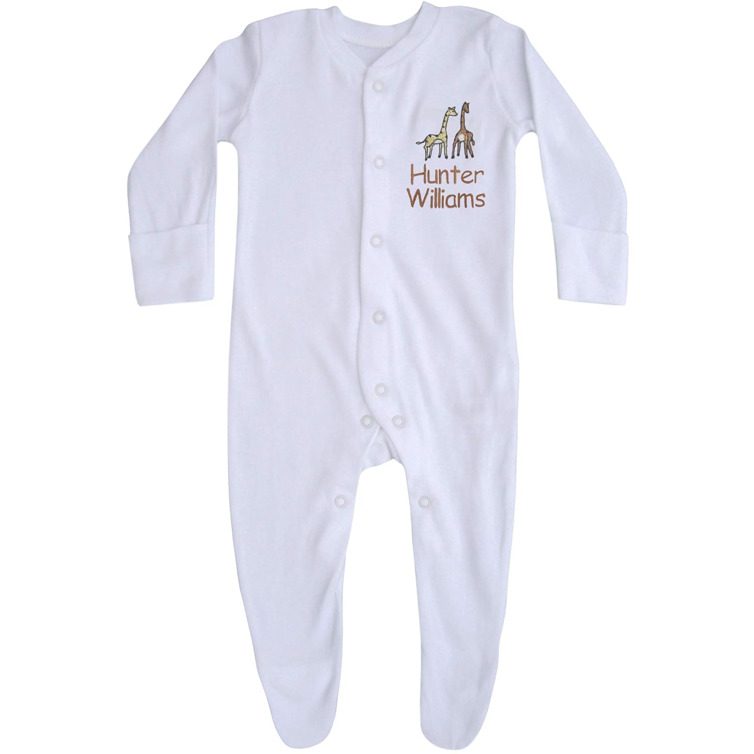 giraffe baby sleepsuit