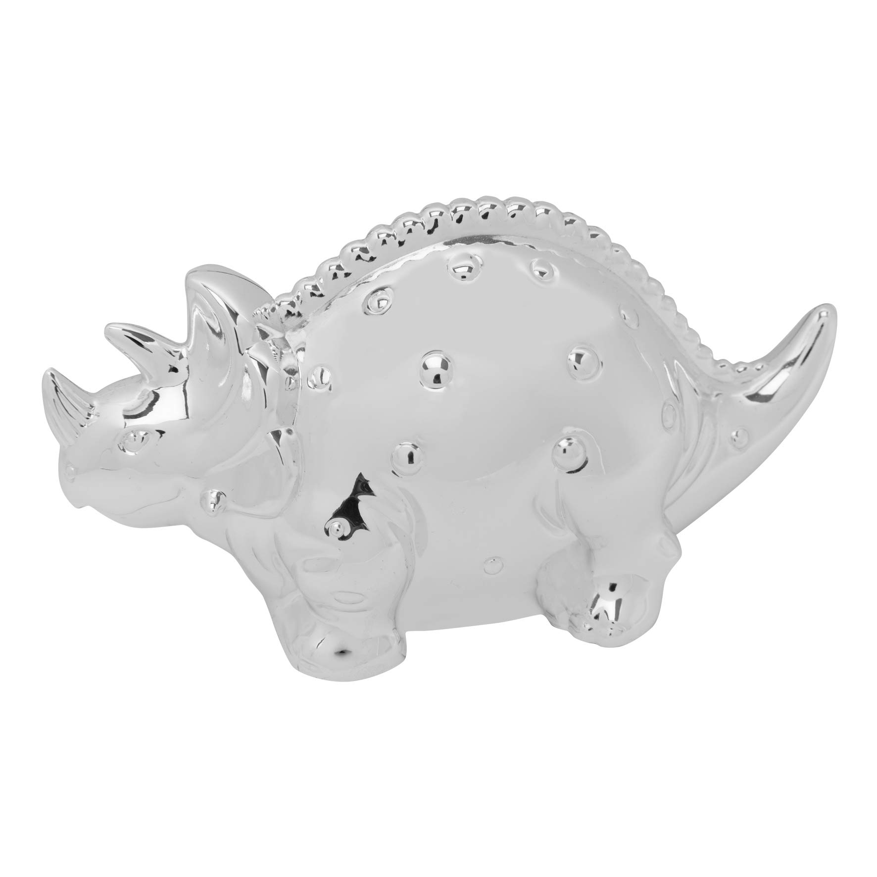 Bambino Silver Plated Dinosaur Money Box Savings Bank