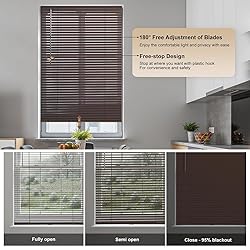 SEEYE Cordless Mini Blinds Aluminum Venetian Blind