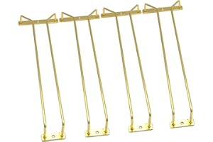 RedDreamer 14-Inch Gold Wine Glass Rack, Under Cabinet Wine Glass Holder Stainless Steel Stemware Rack - Hanging Stemware Hol