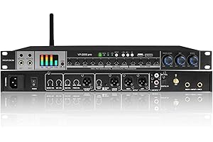 HUASEN Karaoke Mixer,Professional Digital Pre-stage Effect Anti-howling Audio Processor with DSP Effect Echo USB MP3 Bluetooth Optical AUX For Stage, Performance,for inandon karaoke player