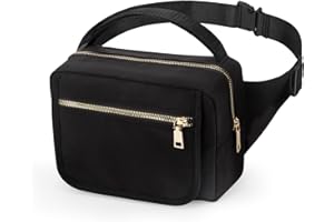 printe Small Diaper Bag, Stroller Bag for Baby with Portable Changing Pad, Crossbody Mini Diaper Bag Fanny Pack (Black, Large