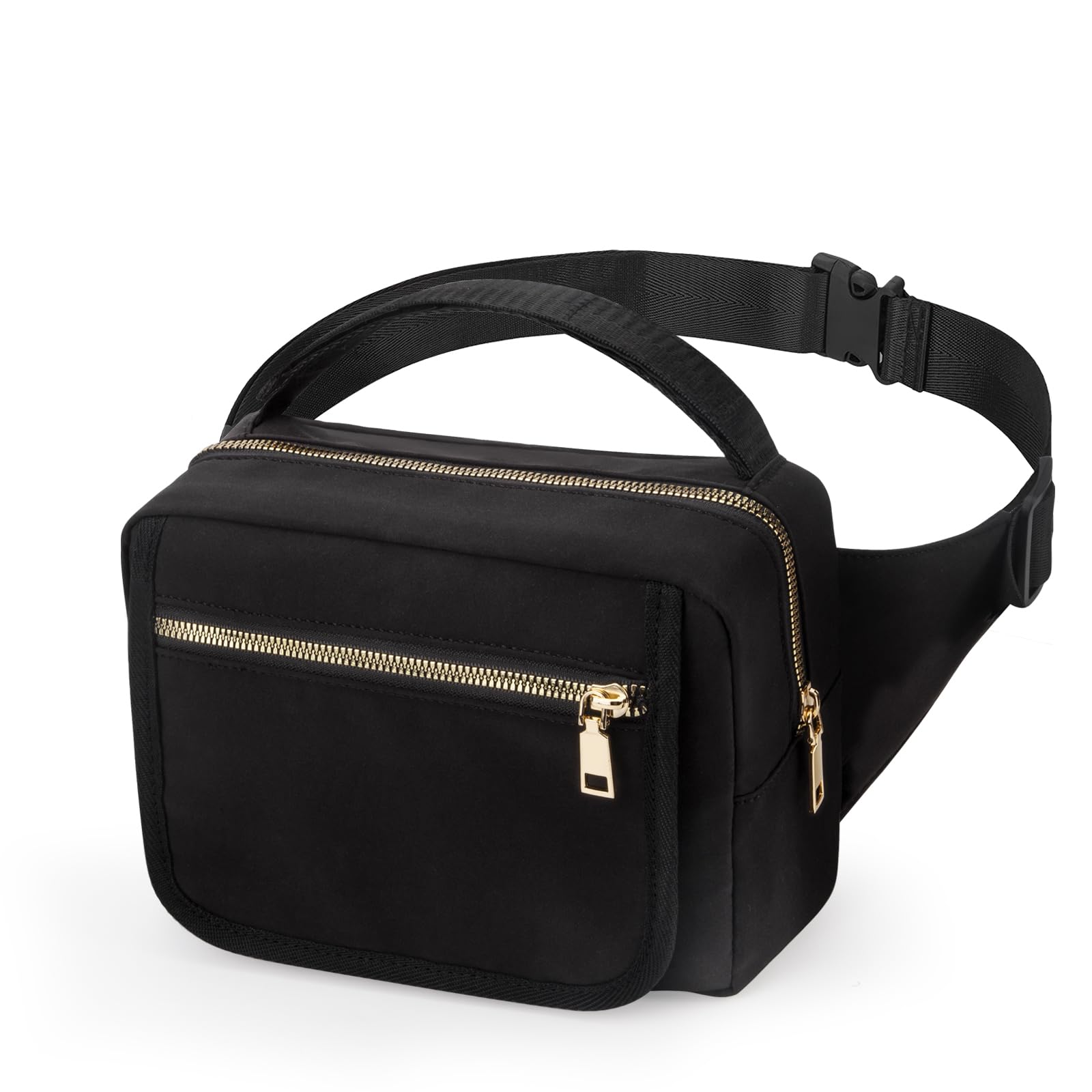 Photo 1 of printe Small Diaper Bag with Portable Changing Pad, Crossbody Fanny Pack with Wipes Pocket for Stroller, Women Waist Bag for Travel, Black Large