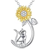 Lattd Cat Dog Necklace 925 Sterling Silver Pet Pendant Jewelry for Women Christmas Birthday Gifts