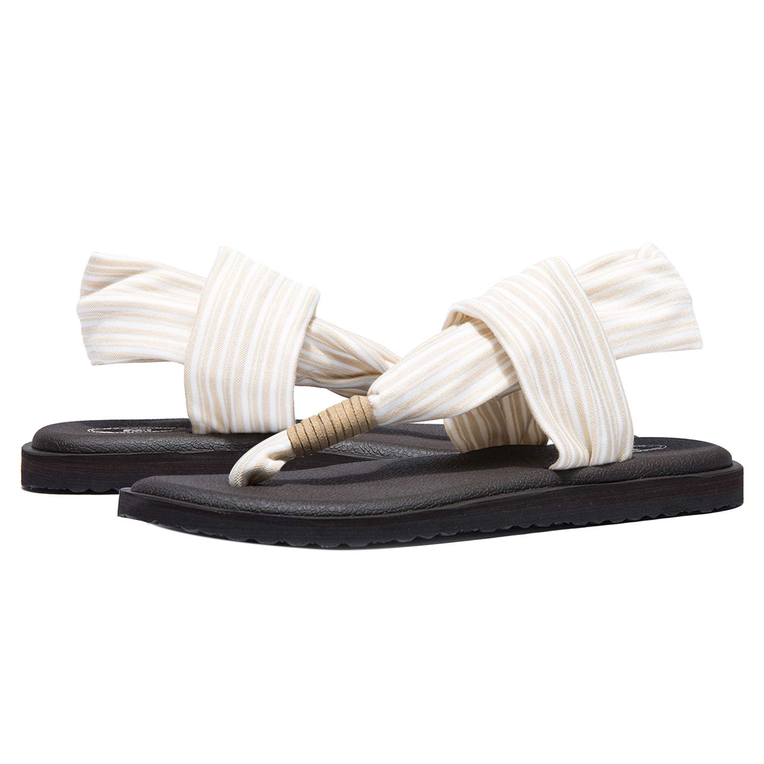 Buy WOTTE Women's Yoga Sling Sandals Slingback Thong Flip Flops Size 6