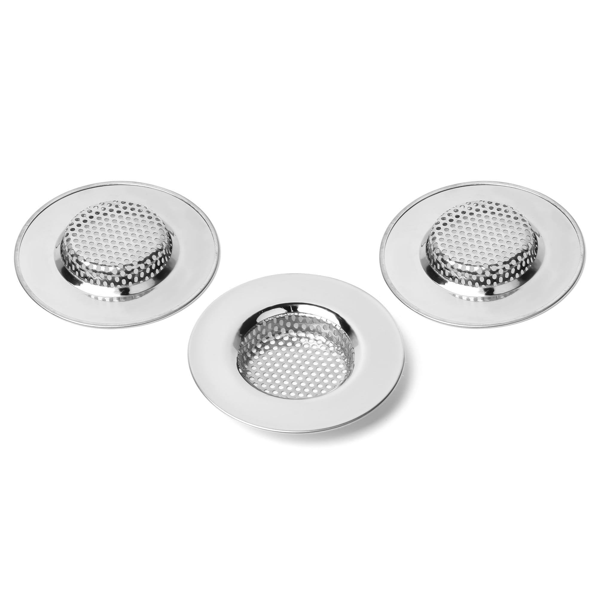 Qinglele Kitchen Sink Strainer, Stainless Steel Sink Strainer, Prevent Clogging, Outer Diameter 2.75 Inches/7 cm, Pack of 3 (Small)