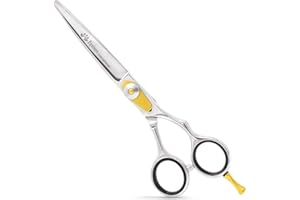 Equinox International, Professional Razor Edge Hair Cutting Scissors/Shears, (5.5") Finger Inserts & Adjustment Tension Screw, Hand-Sharpened Cutting Edges, Removable Finger Rest, Stainless Steel