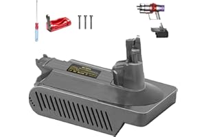 ASUNT V10 Adapter for Milwaukee to for Dyson V10, Battery Converter for Milwaukee M-18 18V Li-ion Battery to for Dyson Cyclone V10 Animal Absolute Fluffy SV12 Vacuum Cleaner W/Trigger Lock&Screwdriver
