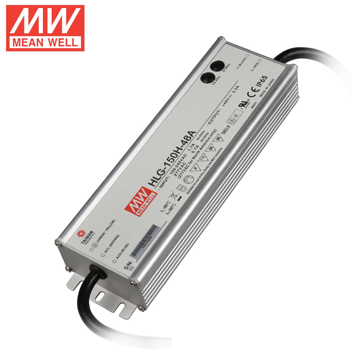 Meanwell HLG150H48A Power Supply 150W 48V 3.2A IP65 Adjustable
