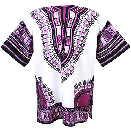 African Dashiki Cotton Mexican Poncho Hippie Tribal Ethic Boho Shirt White ad12wv1 - Image 2