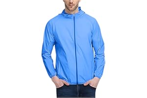 NATHGAM Men's Lightweight Sun Protection Packable Rain Jacket Quick Dry Moisture Wicking Thin Running Cycling Sports Coats