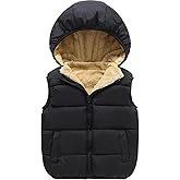 AMIYAN Toddler Winter Puffer Vest Boys Hooded Sleeveless Jacket Lightweight Warm Down Coat with Pocket for Kids 1-7 Years