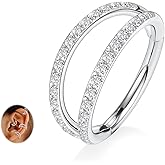 Double Hoop Nose Ring G23 Titanium Septum Ring 20G 18G 16G Conch Helix Daith Rook Tragus Cartilage Nose Lip Piercing Jewelry for Women Men