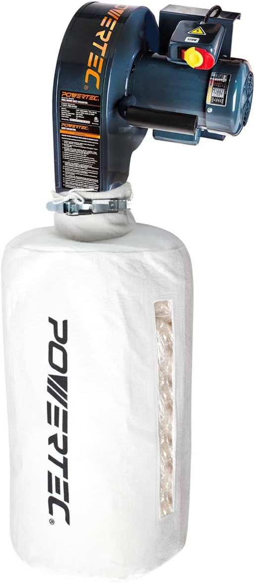 POWERTEC DC5370 Wall Dust Collector with 2.5 Micron Filter Bag Amazon