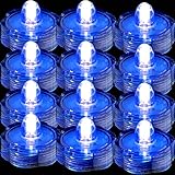 TDLTEK Waterproof Submersible Led Lights Tea Lights For Wedding , Party, Decoration (36 Pieces Blue)