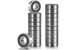 ANCIRS 20pcs 608-2RS Ball Bearing Double Rubber Sealed Miniature Deep Groove 608rs for Skateboard Inline Scooter Roller Blade Skate(8mm x 22mm x 7mm)