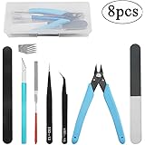 BXQINLENX Professional 8 PCS Gundam Model Tools Kit Modeler Basic Tools Craft Set Hobby Building Tools Kit for Gundam Car Model Building Repairing and Fixing(A)
