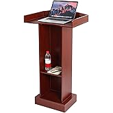 BEQUZON Podium Stand for Lectern Presentation Church Classroom, Pulpit with Wooden Heavy Base, Podium for Lecture, Wedding Sp